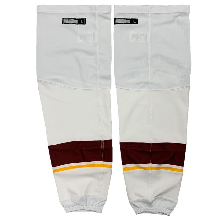 AHL - Nouvelles chaussettes de hockey CCM - Cleveland Monsters (blanc/marron/jaune)